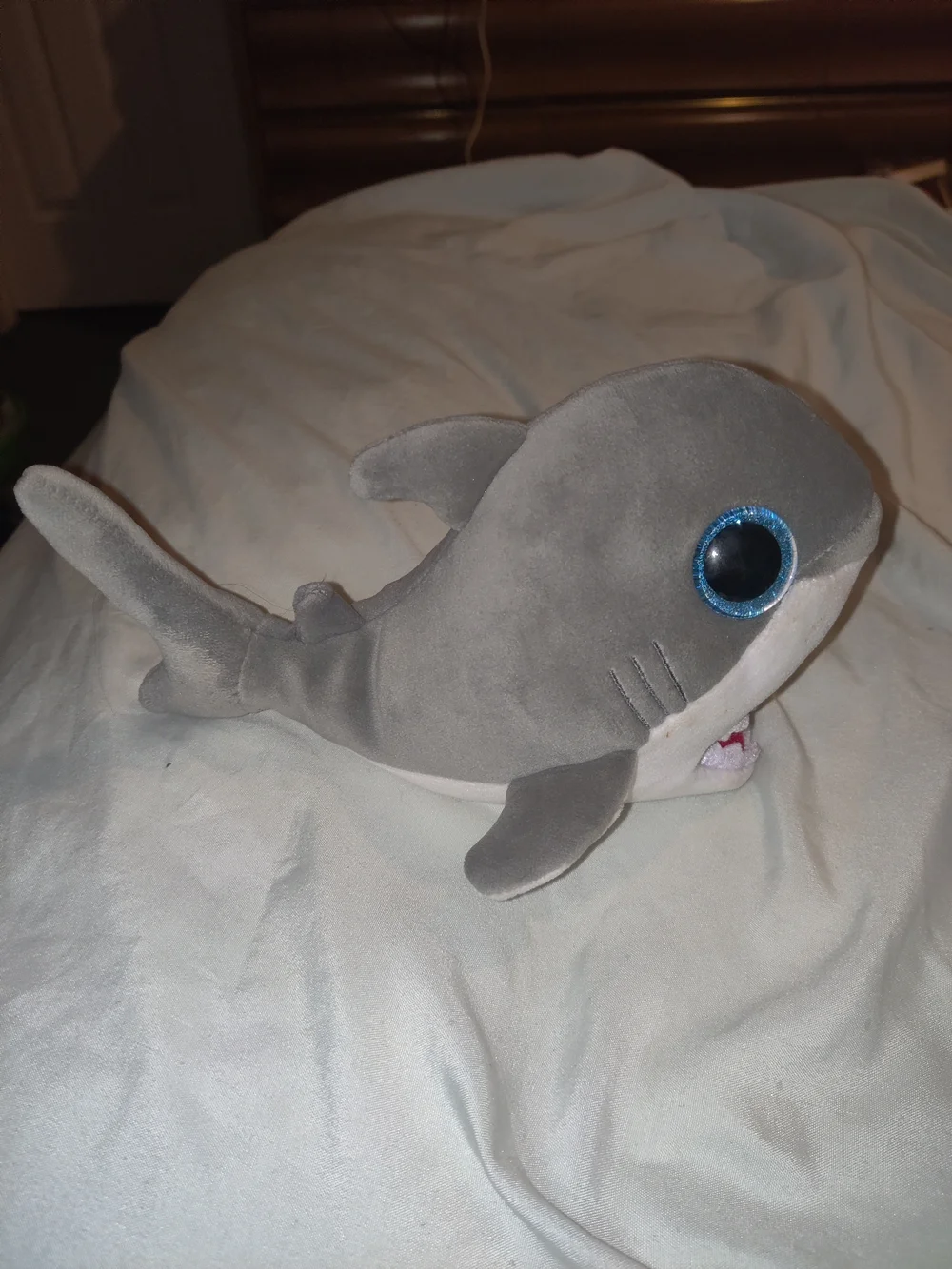 Ty Plush Grey Shark Pet Toy - Soft Shark Plush